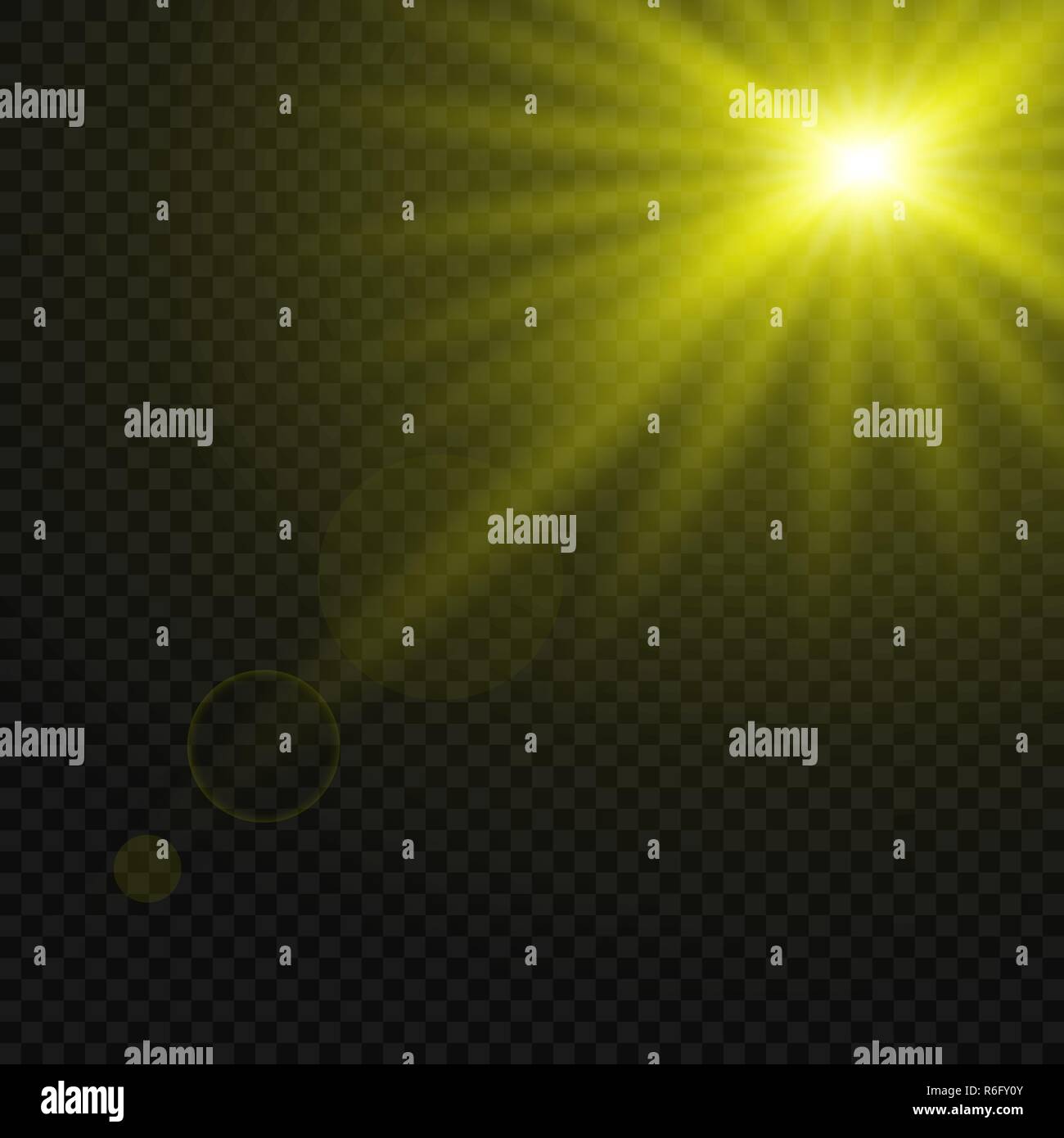 Sun Flash Design glowing light effect isolated on transparent background. Sun flash with ...