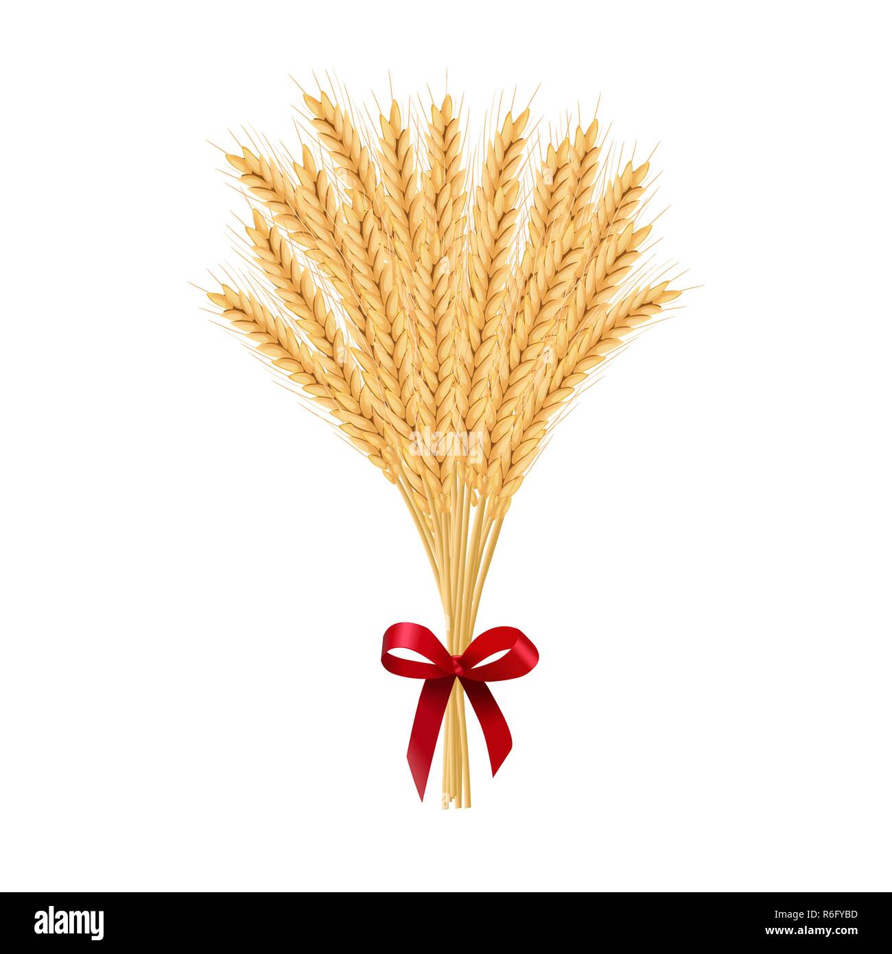 Sheaf of wheat. Reap of spiked grain heads. Christmas sheaf. Bunch of crop ears. Spikes, Julkarve, Julenek, Stock Vector