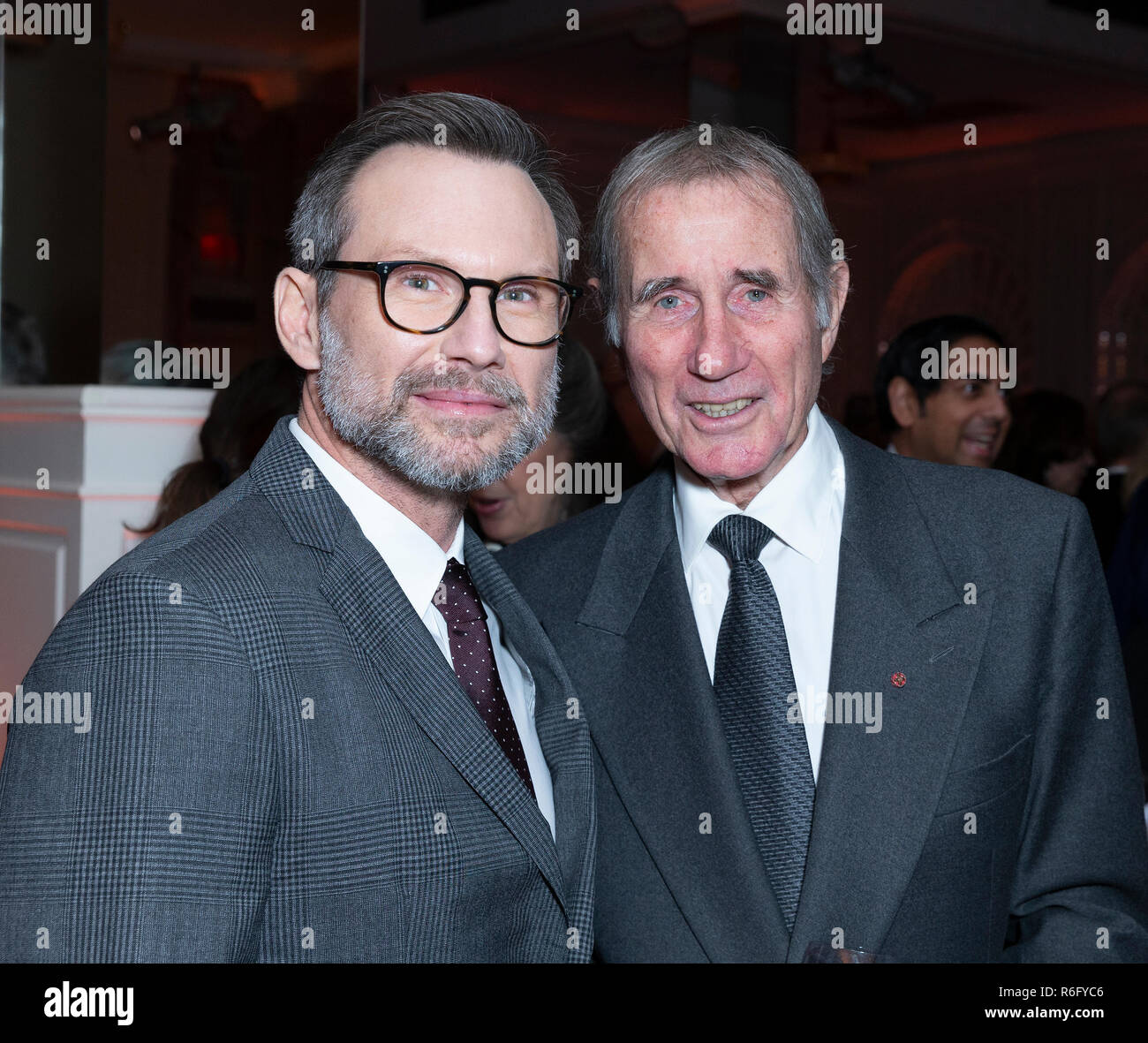 Christian Slater and Jim Dale attend Museum Moving Image Salute Gala honoring Glenn Close at 583 Park Avenue (Photo by Lev Radin/Pacific Press) Stock Photo