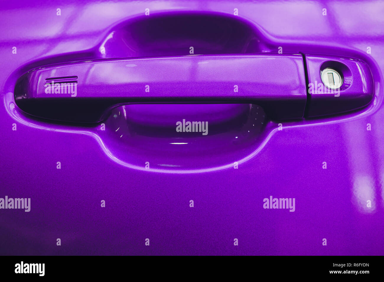 Abstract Photo Car Door Handle Purple And Lock Stock Photo