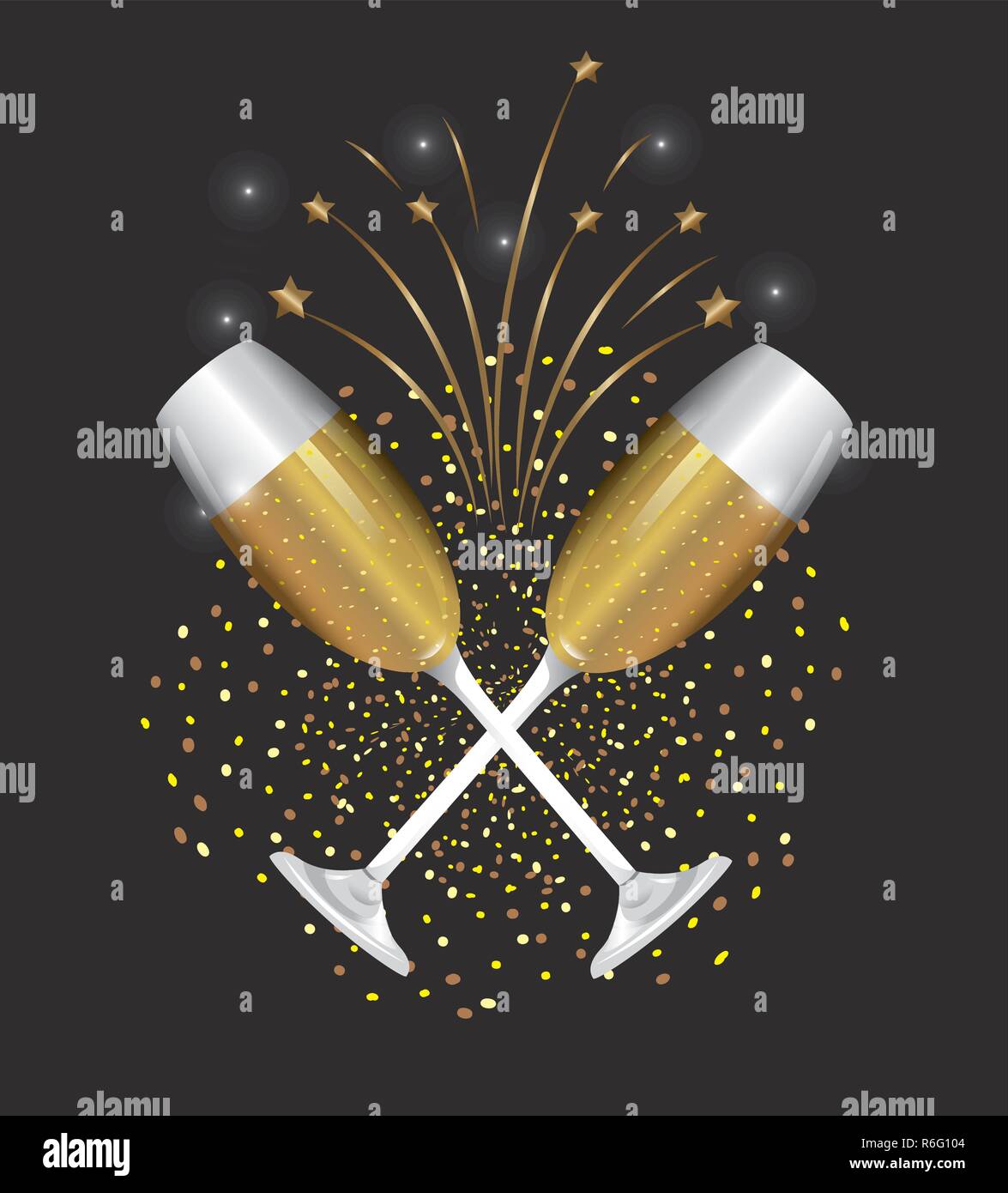champagne glass to celebrate new year holiday Stock Vector Image & Art ...