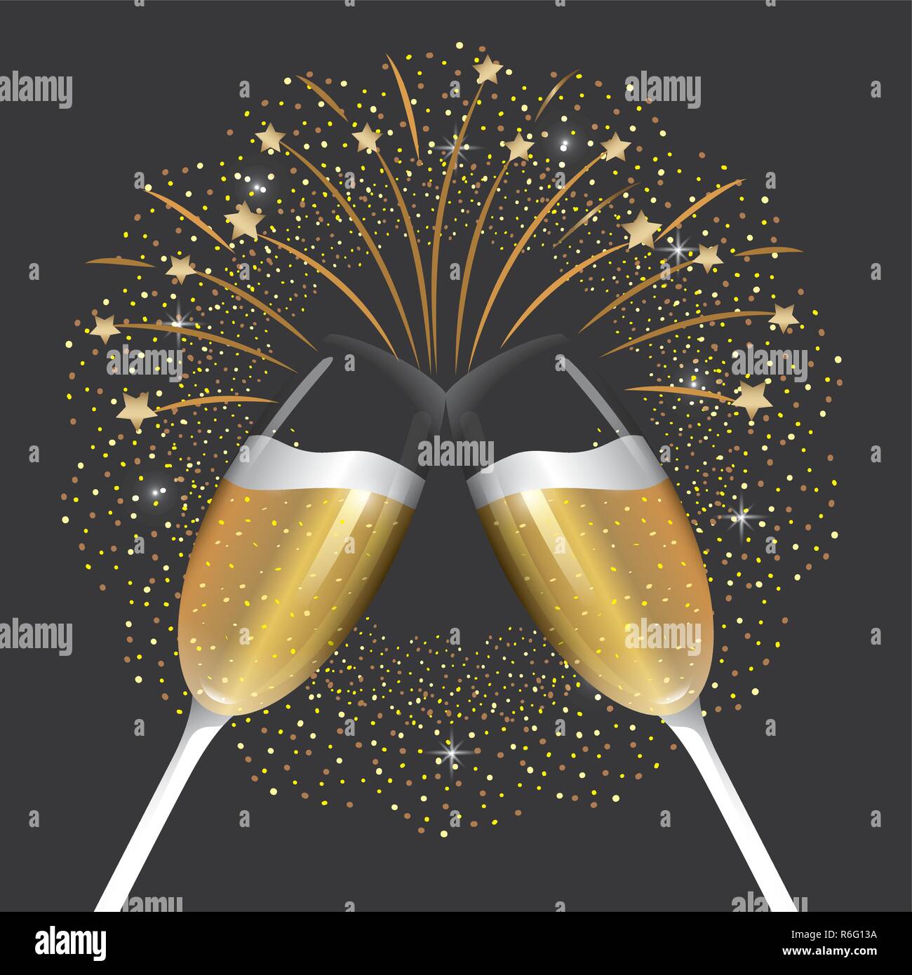 new year celebration with champagne glass Stock Vector Image & Art - Alamy