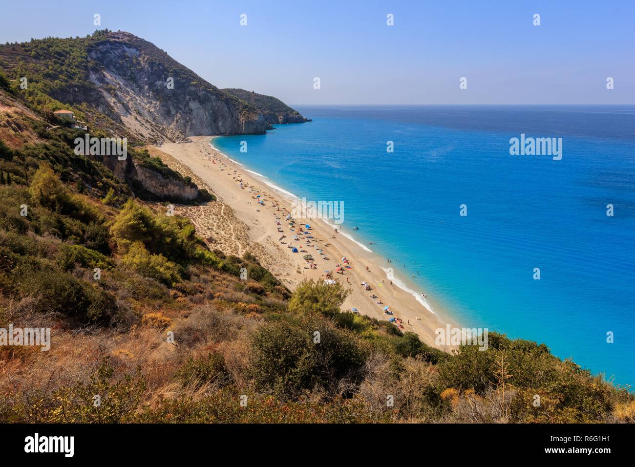 Milos beach on Lefkada island, Greece Stock Photo