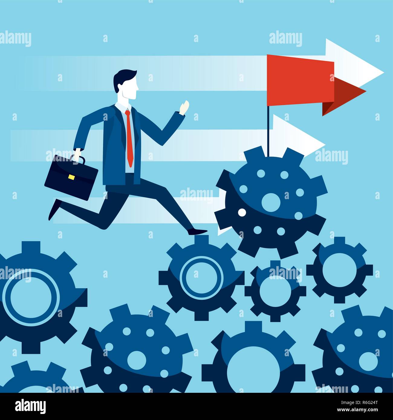 professional businessman with briefcase strategy and gears Stock Vector ...