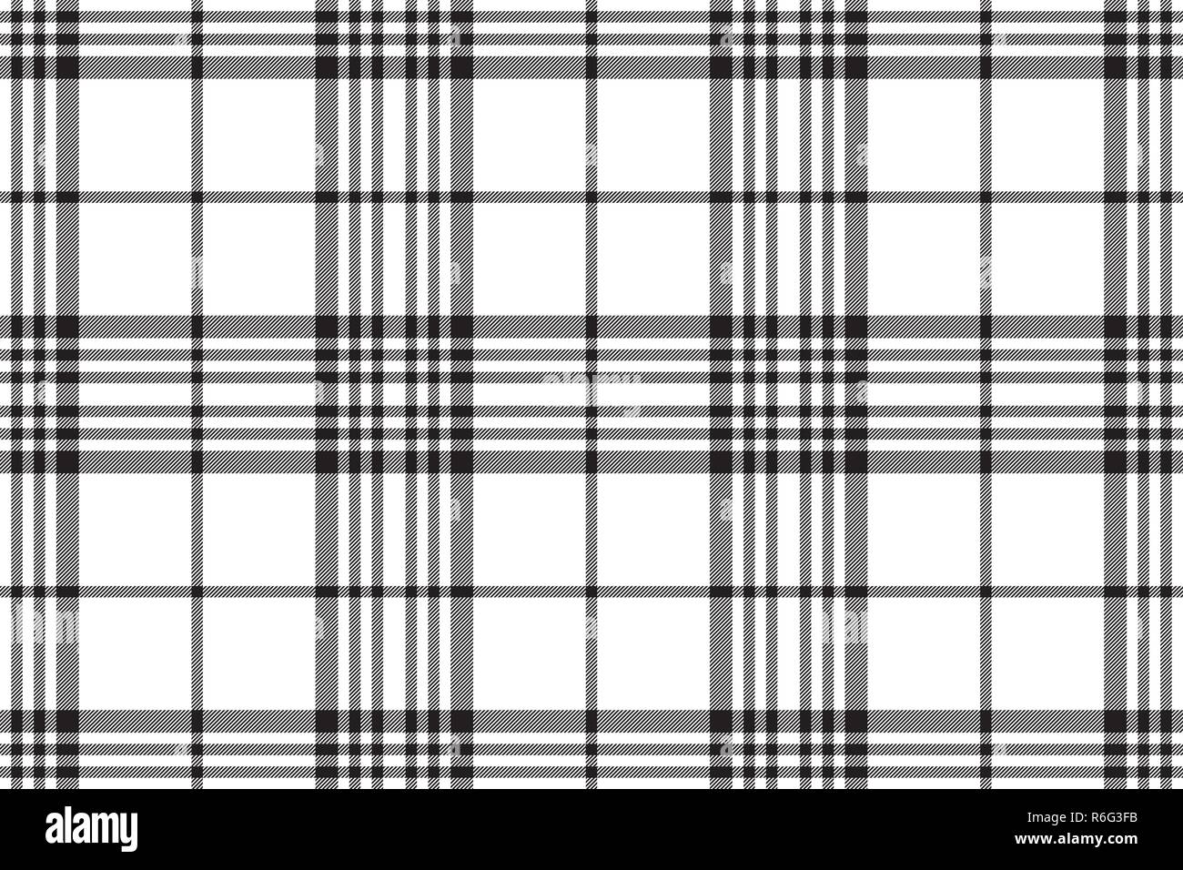 Simple black white tartan seamless pattern. Vector illustration Stock ...