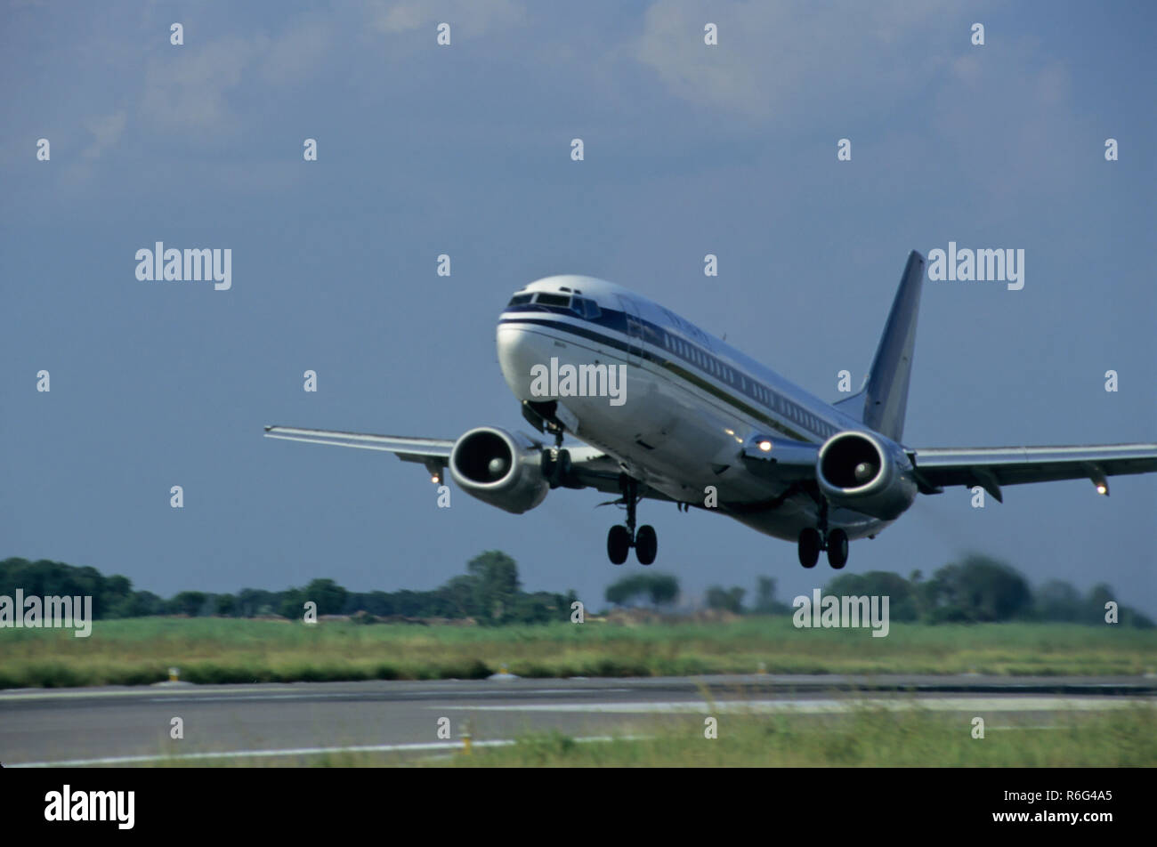 Aeroplane takeoff, Bombay, Mumbai, Maharashtra, India, Asia Stock Photo
