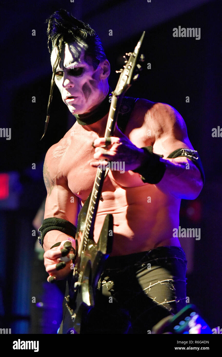 Doyle Wolfgang von Frankenstein of the band Doyle performs live at BaseCamp in Lisle, IL. on Thursday Nov 2, 2018. Photo Credit: © Rob Grabowski / GrabowskiPhoto.com Stock Photo