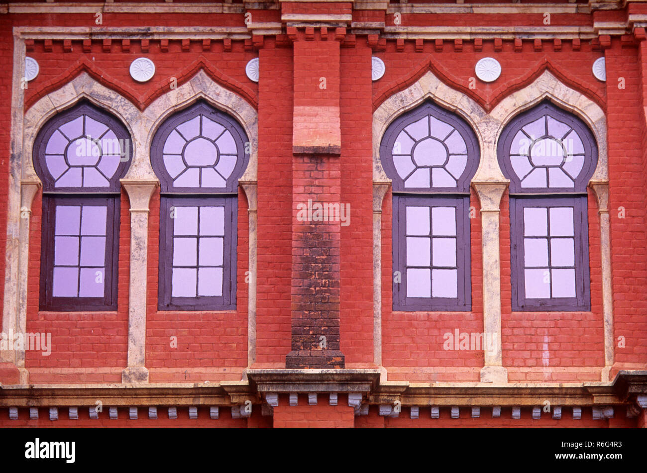 Ancient old Indian house windows Stock Photo