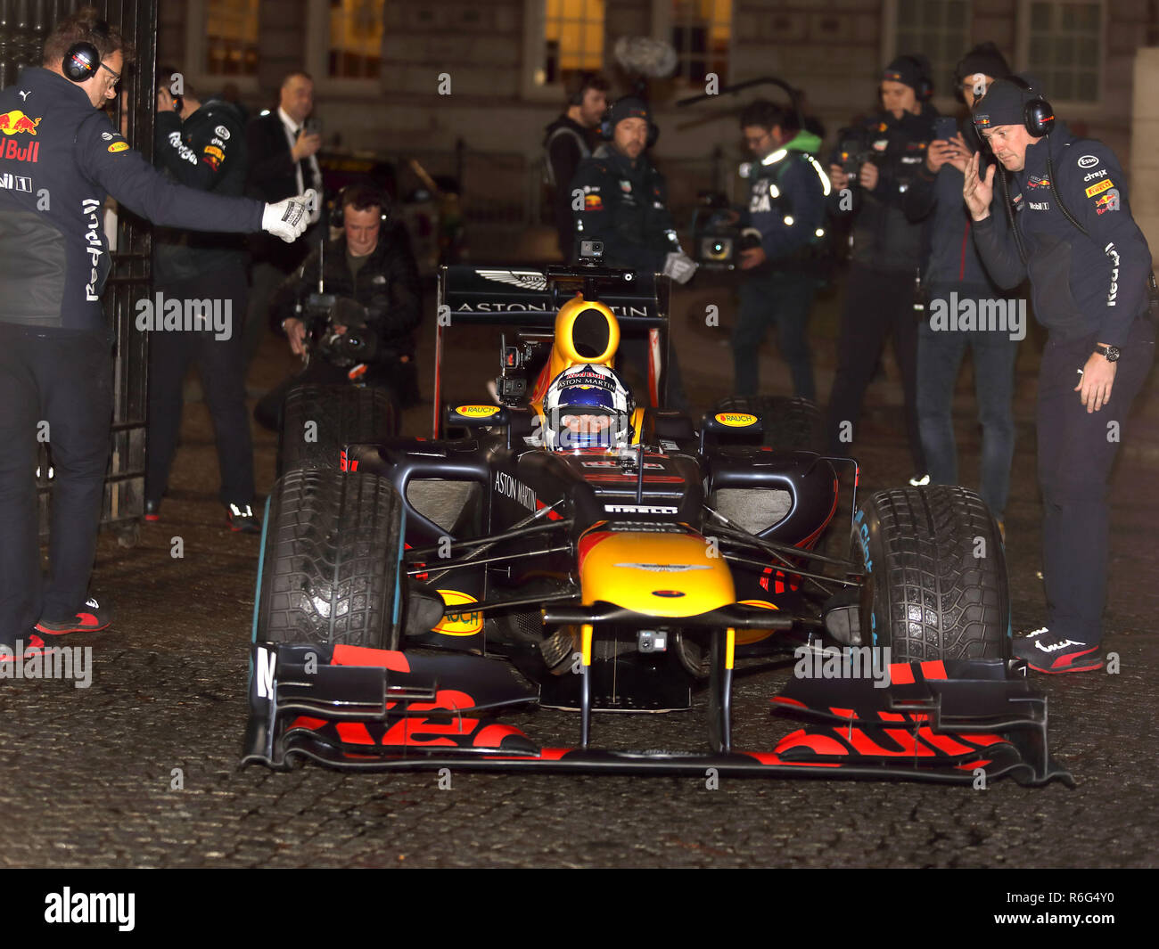 Former F1 driver David Coulthard delivered the Red Bull F1 Showrun experience Belfast City Hall NI  Featuring: David Coulthard Where: Belfast N Ireland, United Kingdom When: 03 Nov 2018 Credit: WENN.com Stock Photo