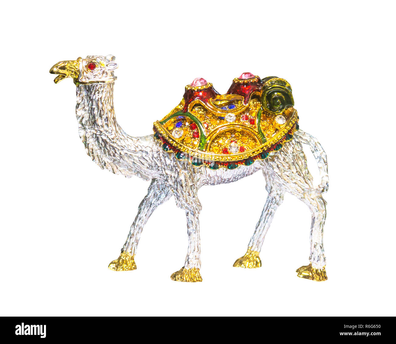 Dekorative Kamel-Statue In Messing-Optik – Kleines Schreibtisch-Ornament Aus Kunstharz