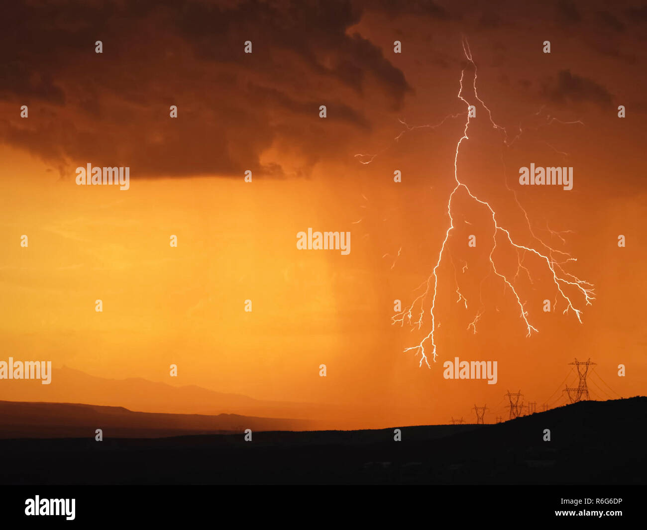 Lightning in the sky. Electric discharges in the sky Stock Photo Alamy