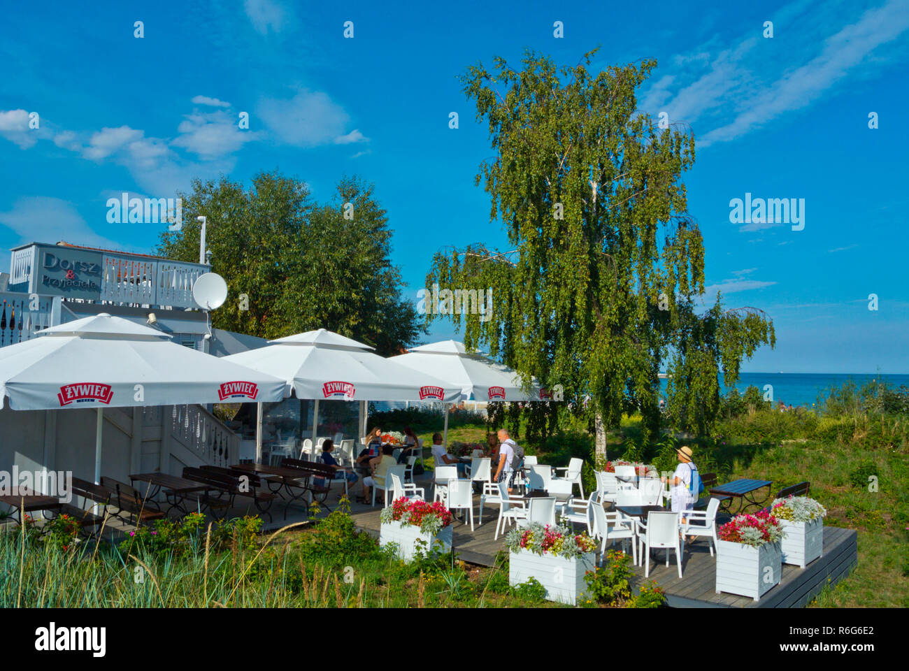 Dorsz i Przyjaciele, restaurant by the beach, Sopot, Poland Stock Photo Alamy