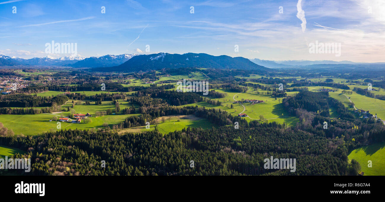 aerial blomberg european alps bavaria summer forest Stock Photo - Alamy