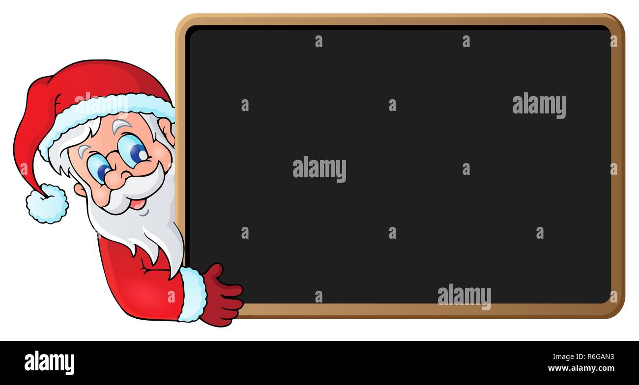 Santa Claus with blackboard theme 1 Stock Photo - Alamy