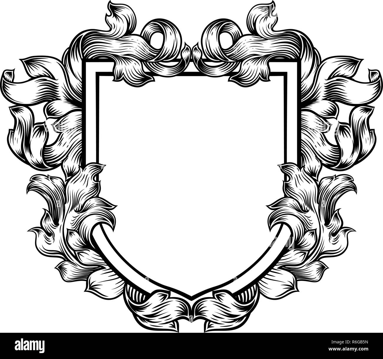 Coat of Arms Crest Family Knight Heraldic Shield Stock Vector