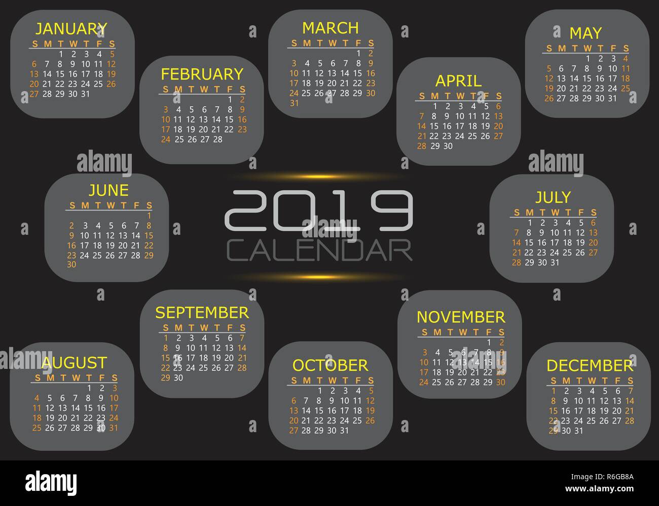 Digital calendar Imágenes vectoriales de stock - Alamy