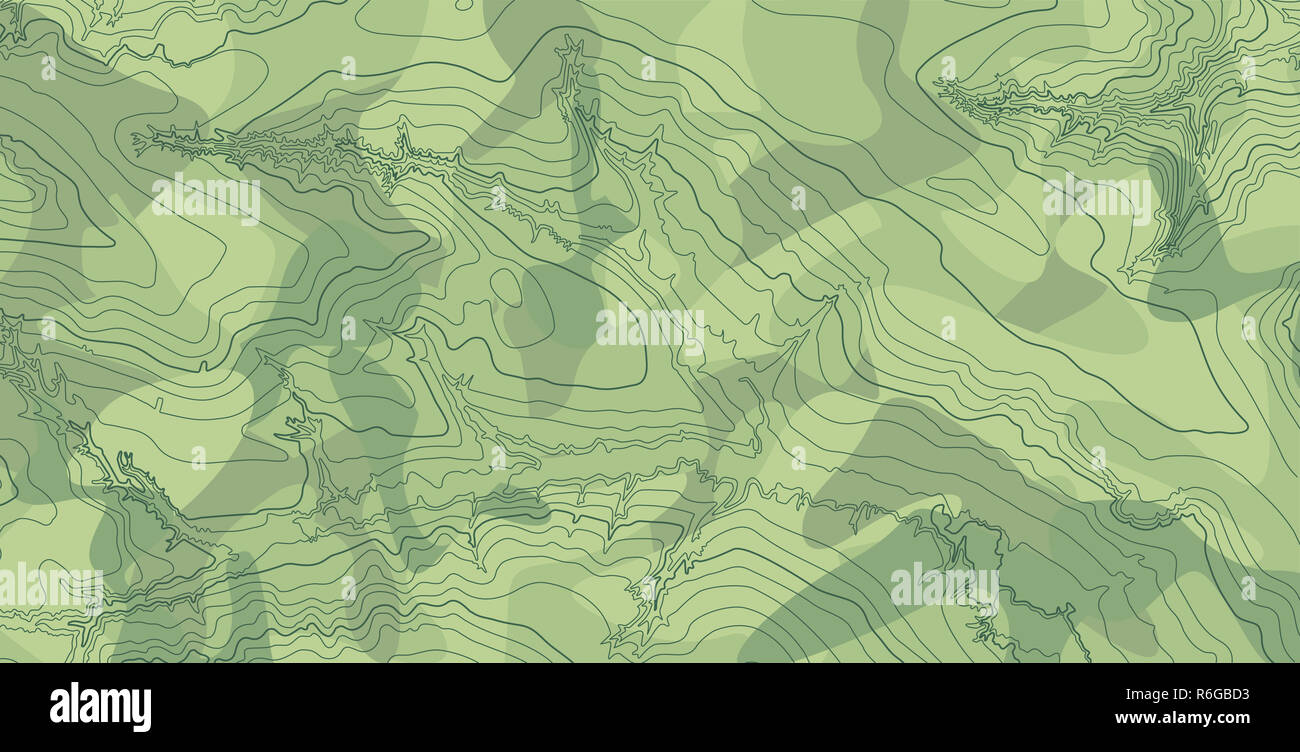 Abstract vector topographic map in green colors Stock Photo - Alamy
