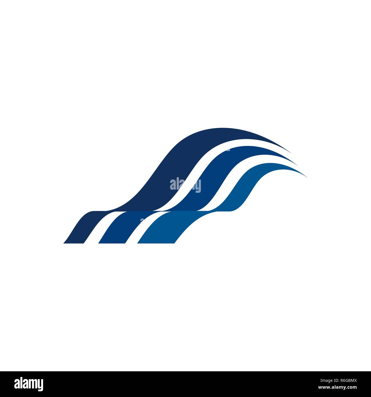 simple logo w like a wave. Water wave Logo Template Stock Vector Image
