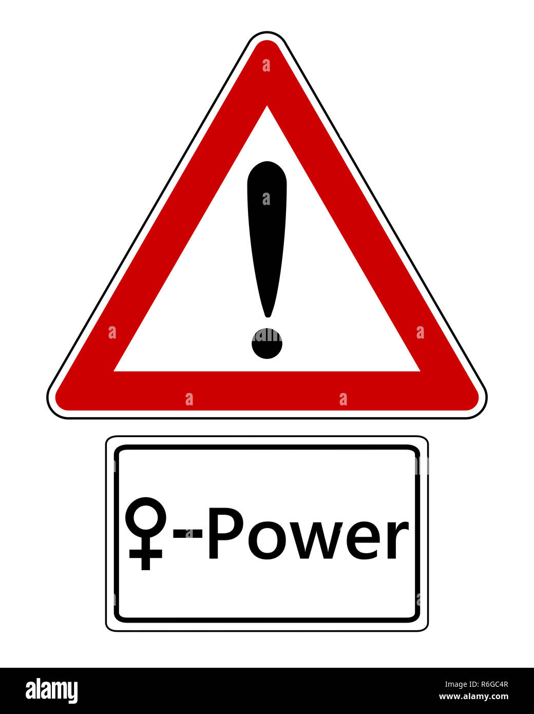 warning sign with additional sign and additional information Stock ...