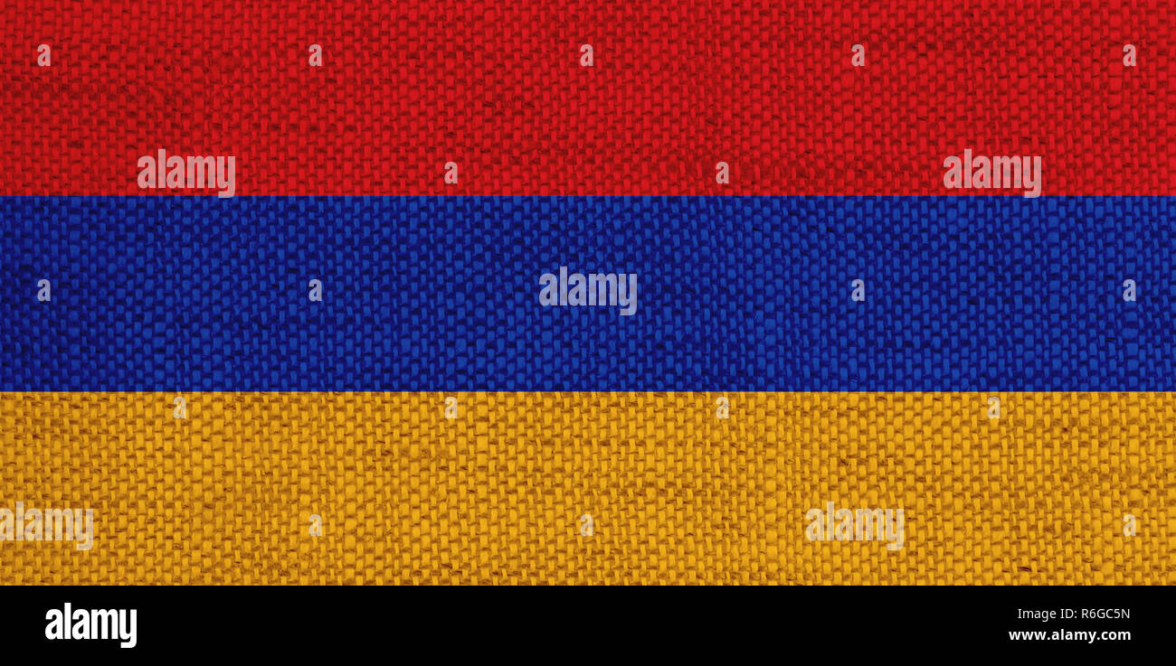 flag of armenia on old linen Stock Photo - Alamy