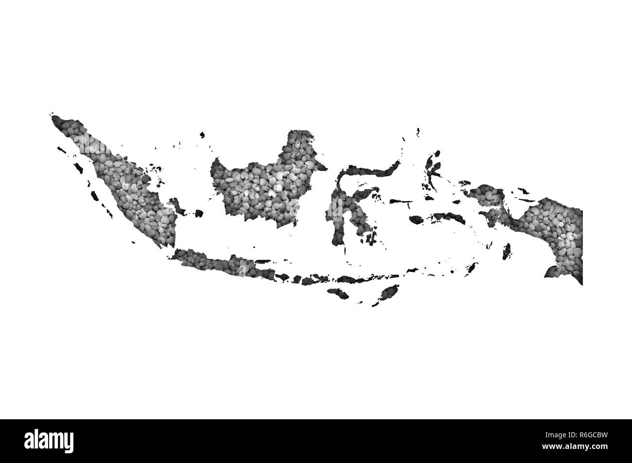 map of indonesia on poppy Stock Photo