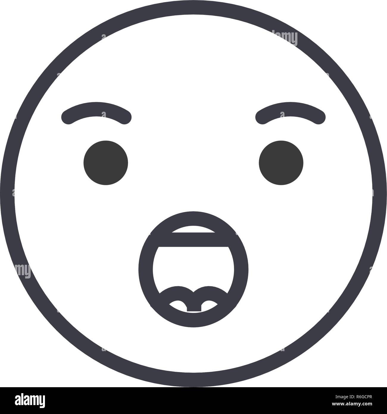 Anguished Face. Scared Expression Emoji. Graphic by yummybuum · Creative  Fabrica