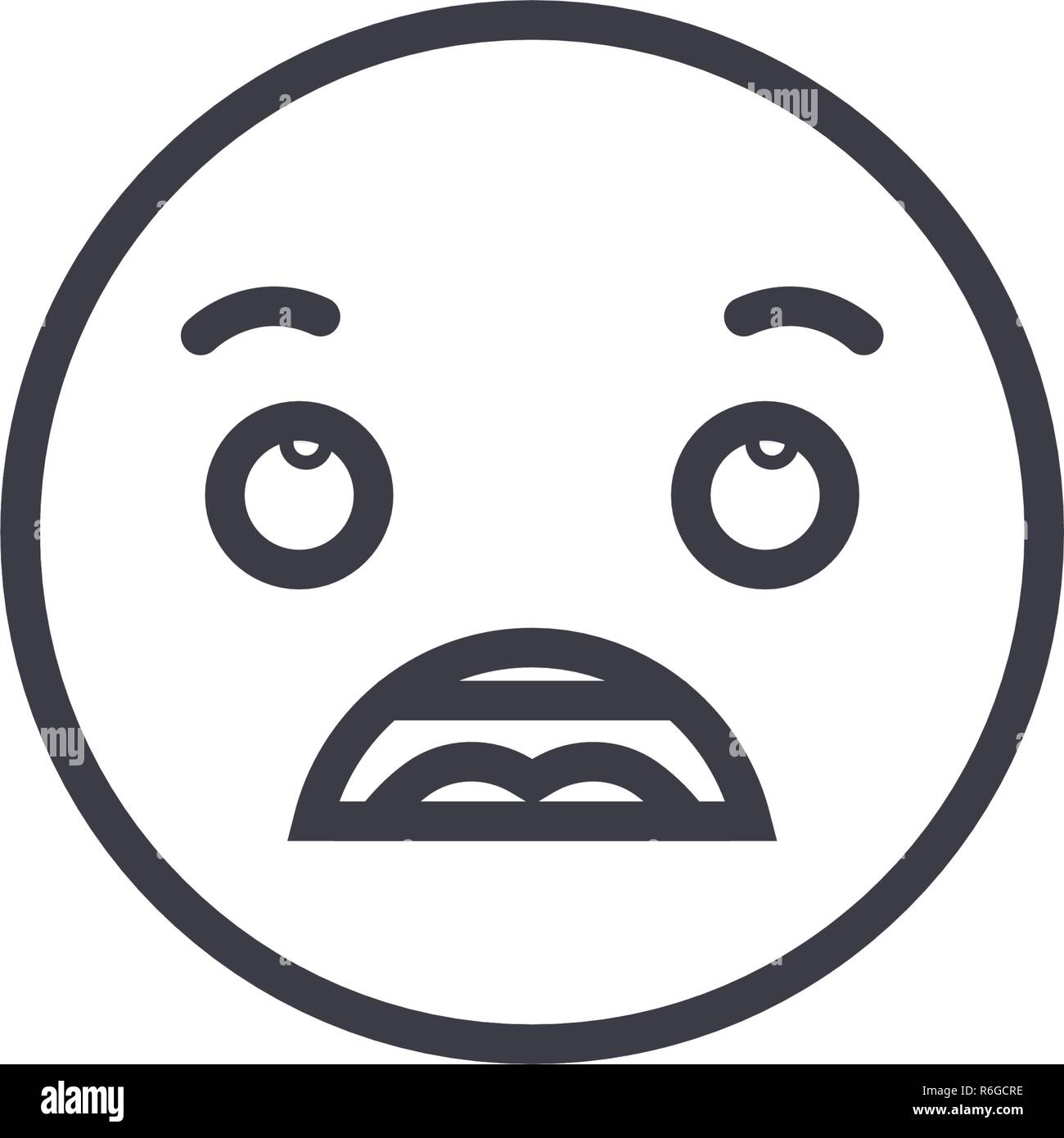 Astonished Emoji concept line editable vector, concept icon. Astonished Emoji concept linear emotion illustration Stock Vector