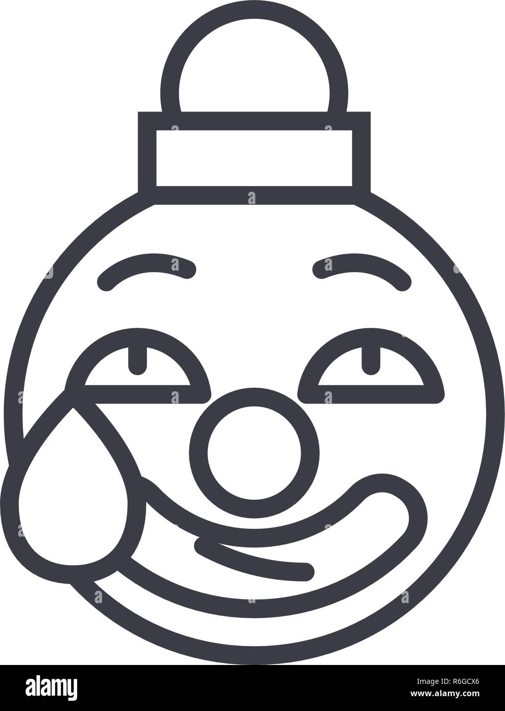 Clown Emoji concept line editable vector, concept icon. Clown Emoji concept linear emotion illustration Stock Vector