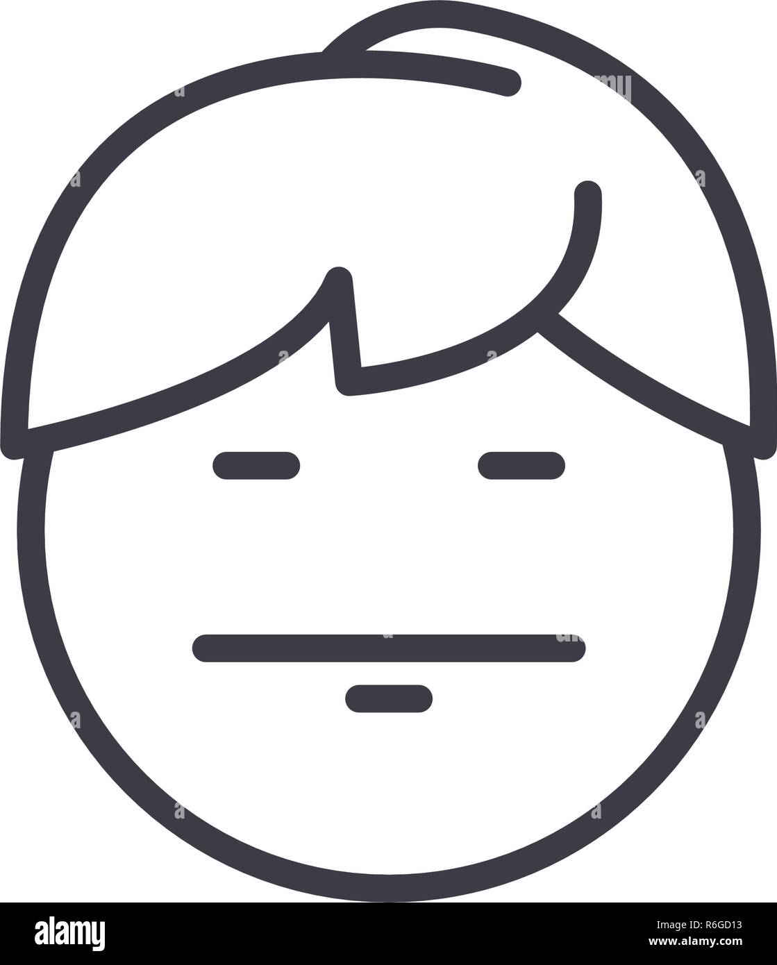 Emo Emoji concept line editable vector, concept icon. Emo Emoji concept linear emotion