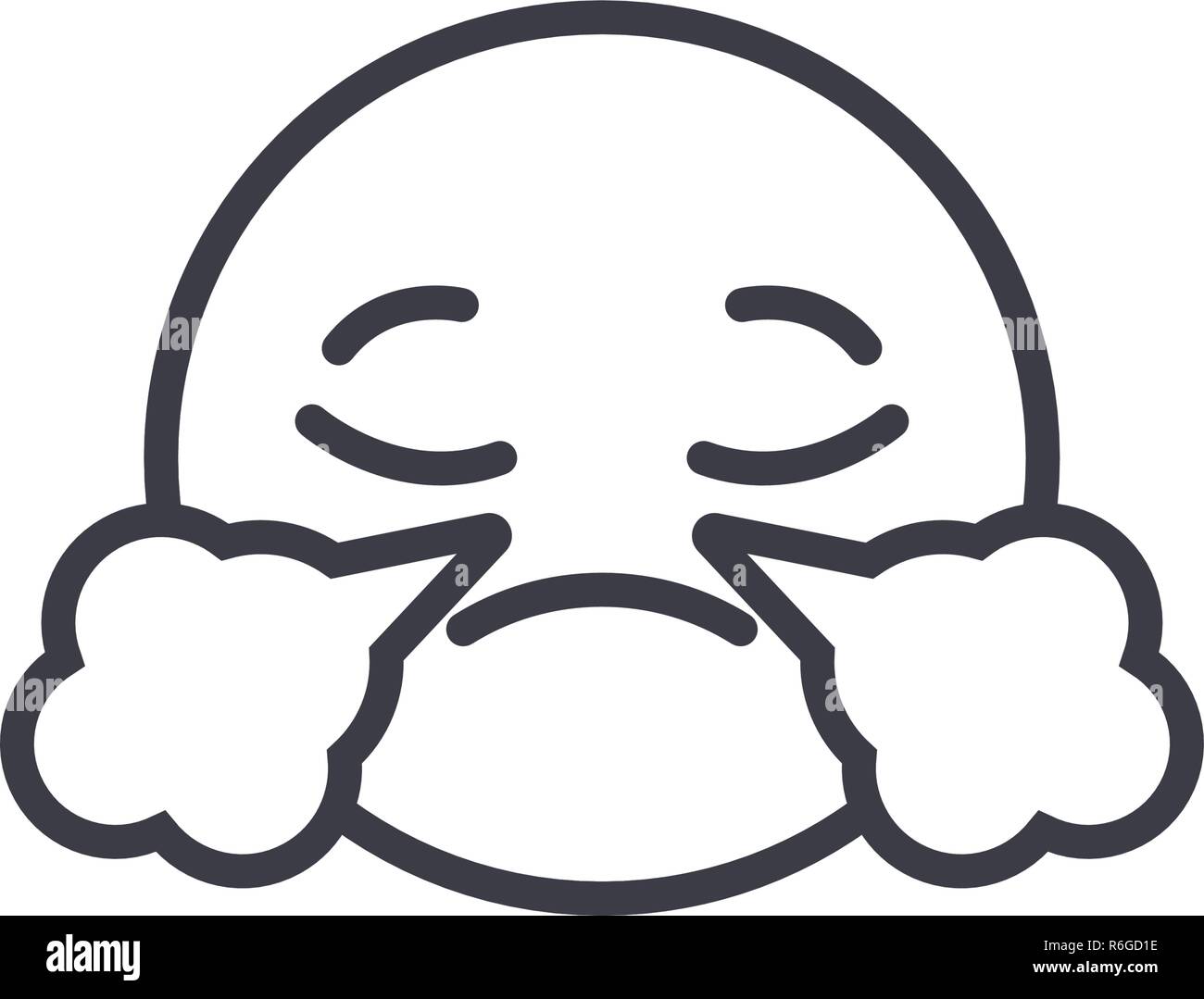 Emoji With Steam Emoji concept line editable vector, concept icon