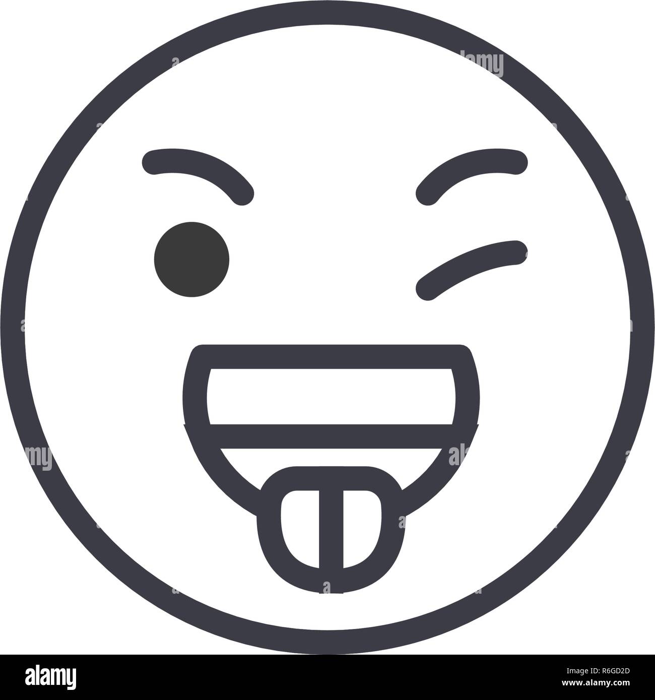 Funny Emoji concept line editable vector, concept icon. Funny Emoji