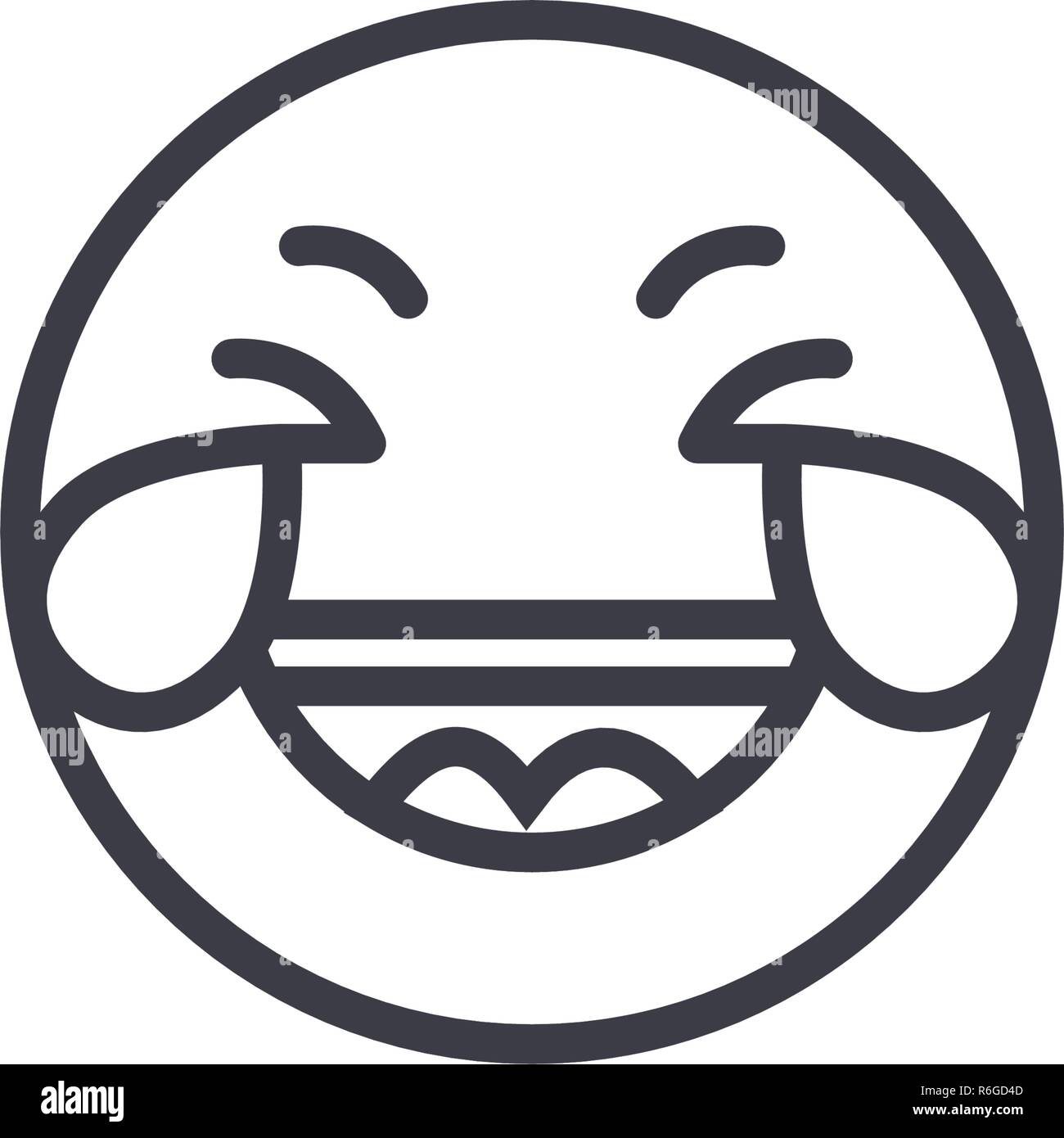 Grinning Emoji concept line editable vector, concept icon. Grinning Emoji concept linear emotion illustration Stock Vector
