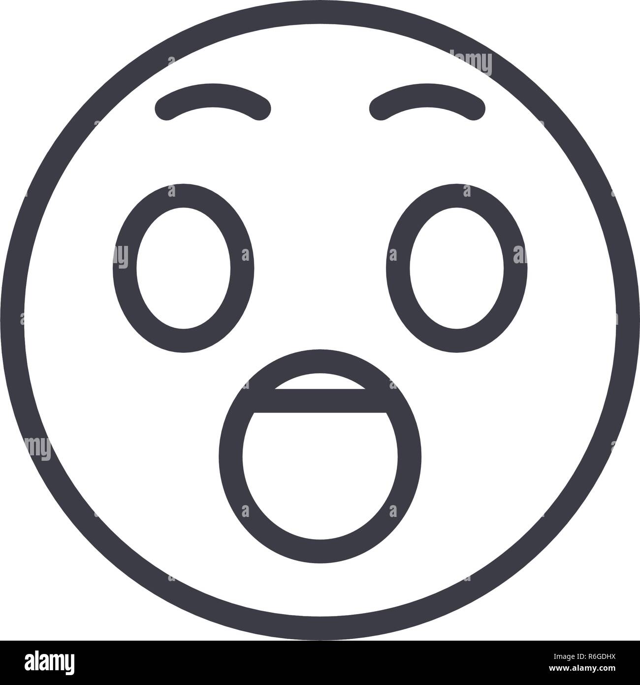 Surprised Emoji 1 concept line editable vector, concept icon. Surprised Emoji 1 concept linear emotion illustration Stock Vector