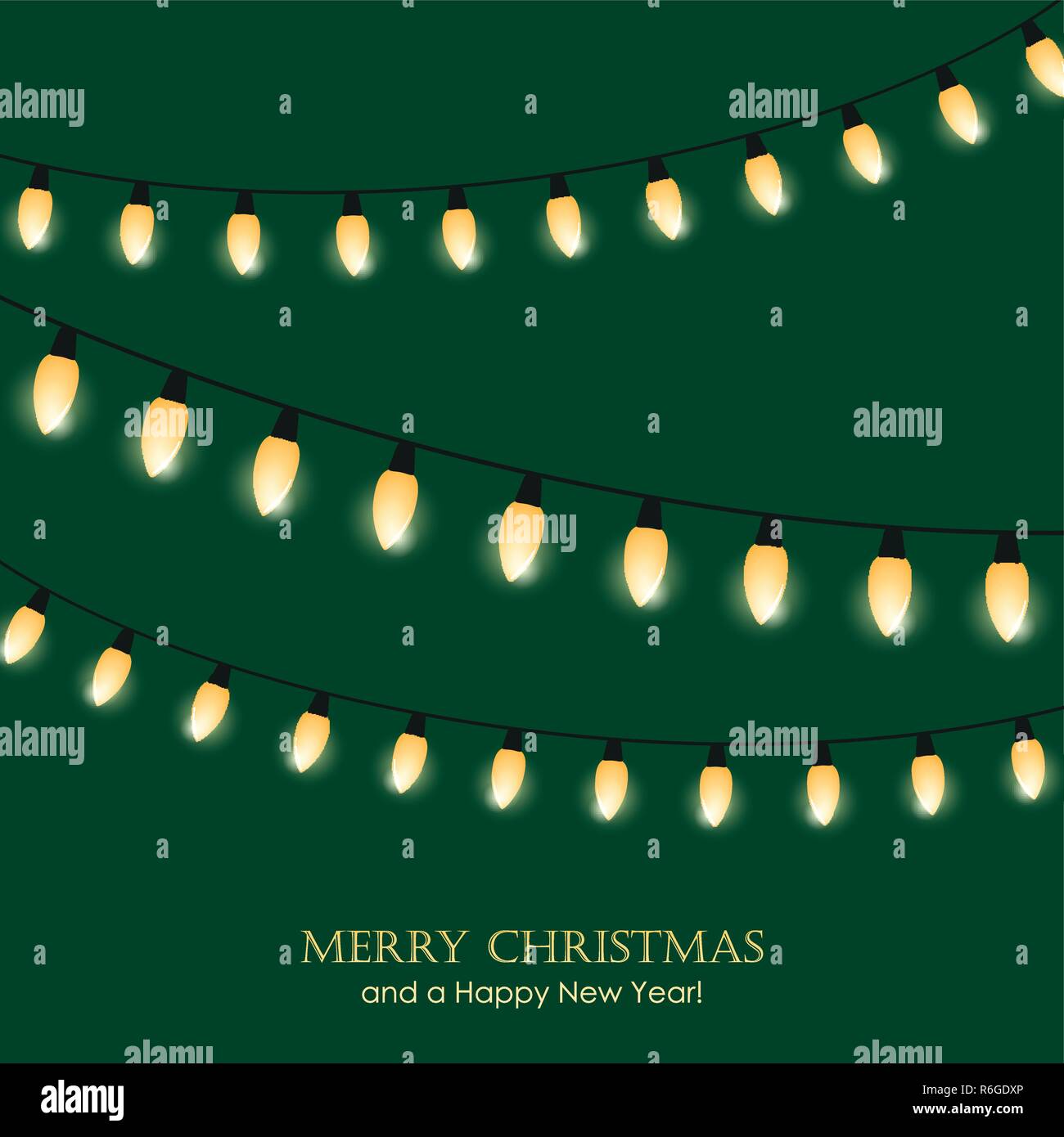 Fairy lights on christmas tree Stock Vector Images - Alamy