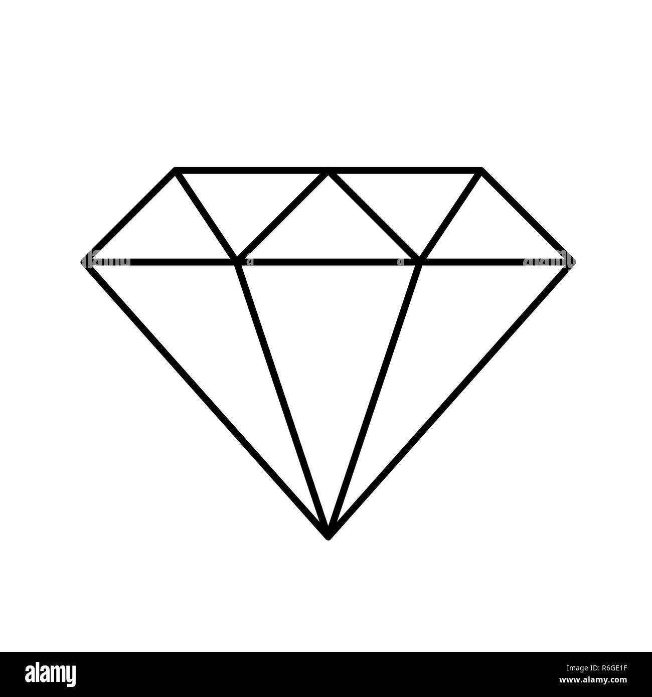 diamond simple icon pictogram outline vector illustration Stock Vector