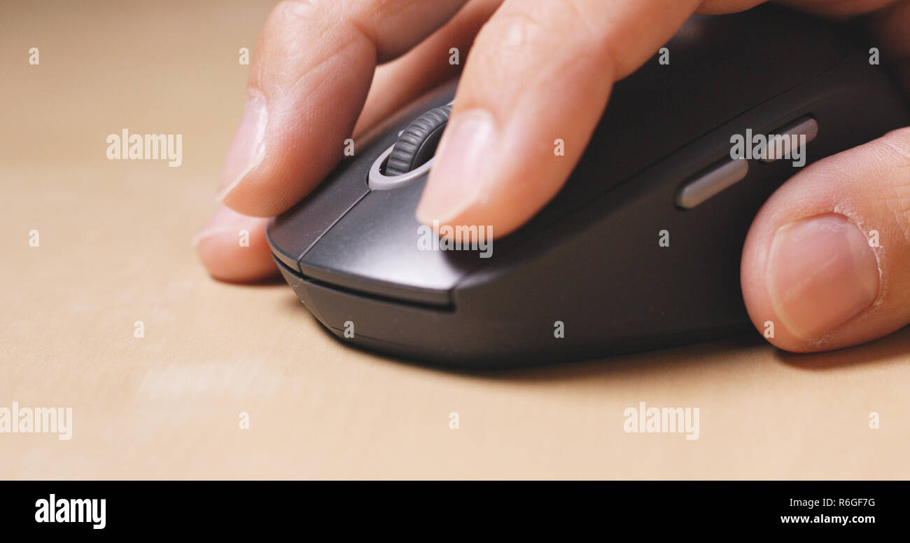 Using a computer mouse Stock Photo - Alamy