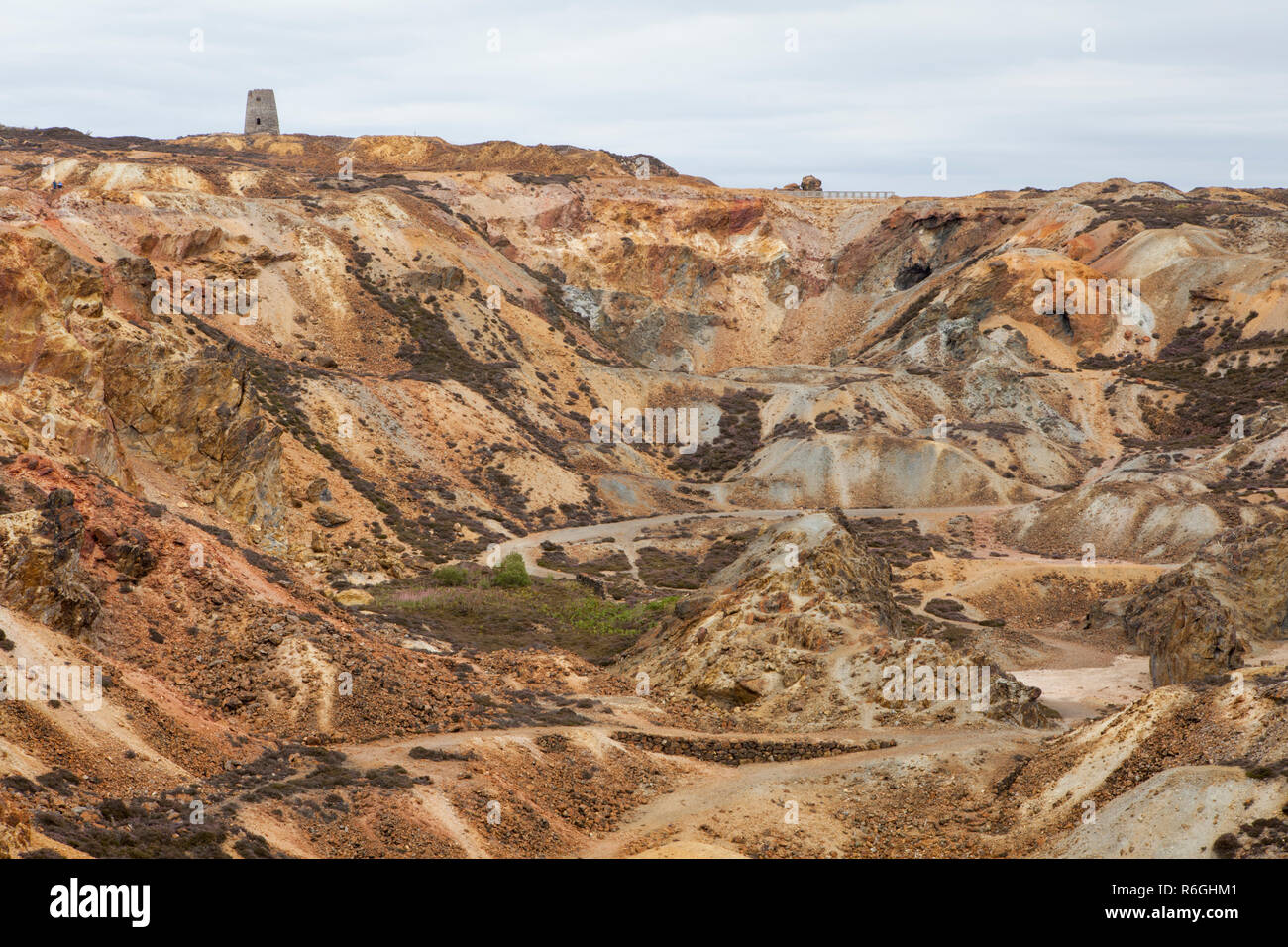 Parys Mountain on Anglesey, Wales, is the site of a huge abandoned