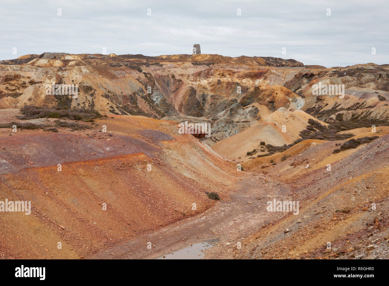 Parys Mountain on Anglesey, Wales, is the site of a huge abandoned