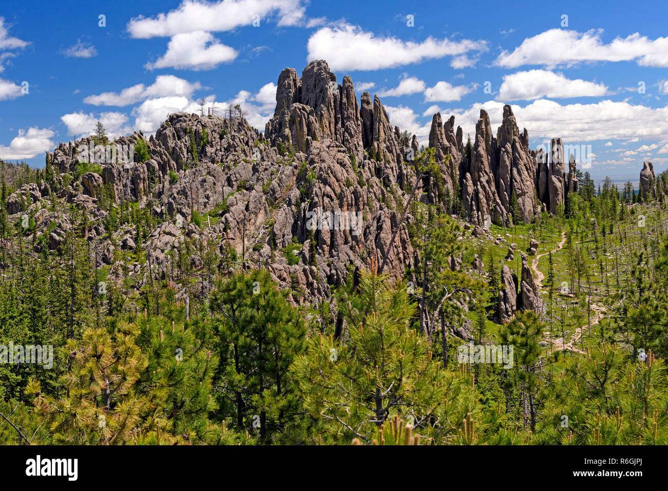 Broken Rocks and Crags in the Mountains Stock Photo