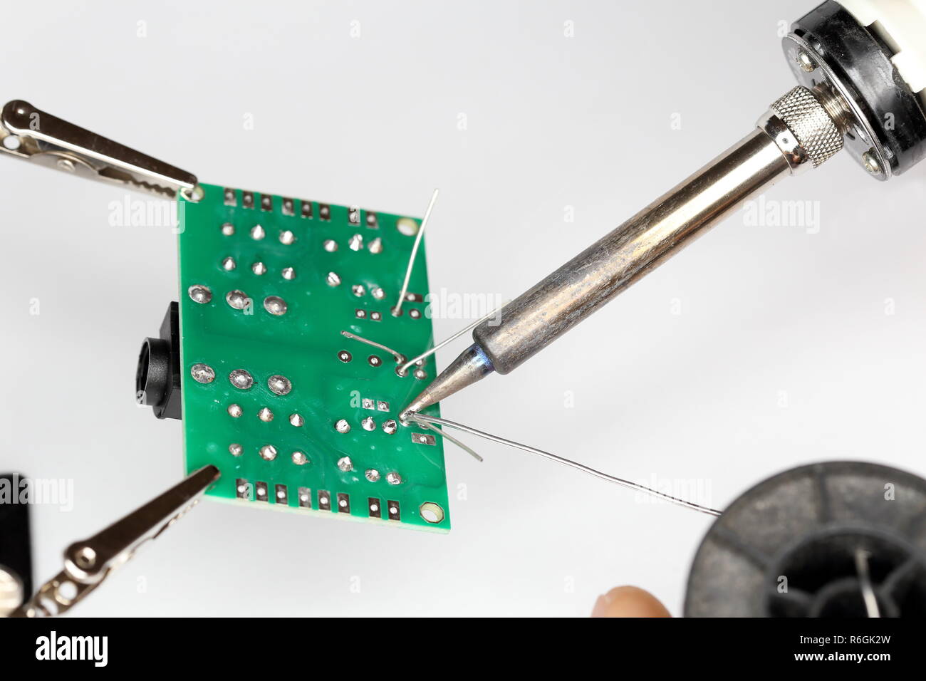soldering of electronic connections Stock Photo Alamy