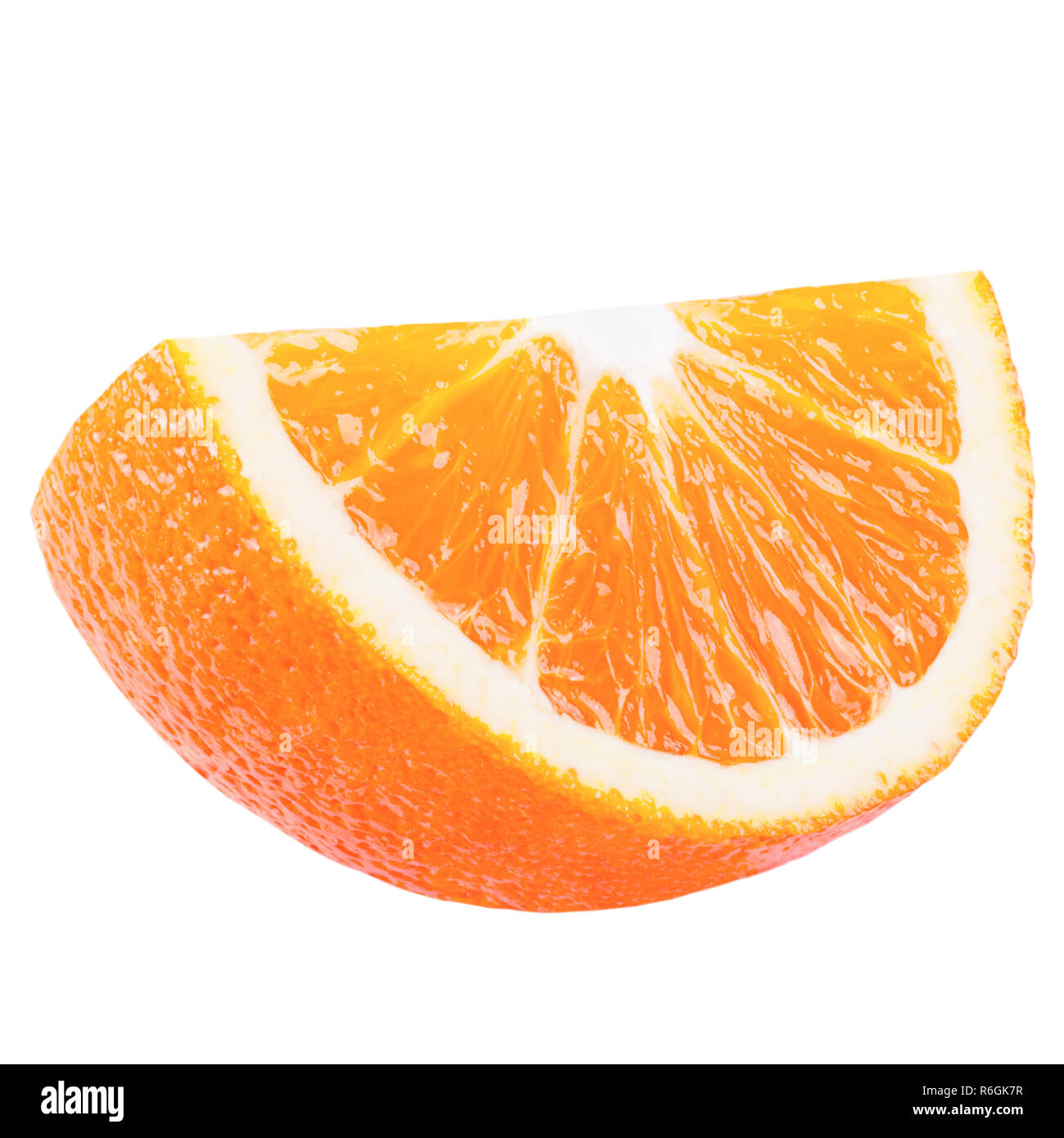 Isolated slice of orange on white background Stock Photo - Alamy