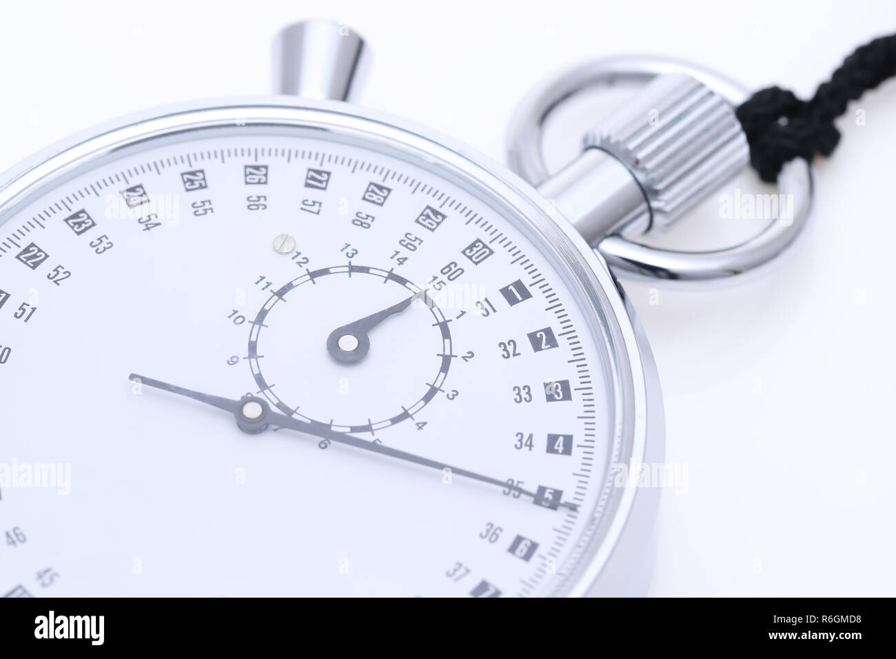 analogue metal stopwatch on the white background Stock Photo - Alamy