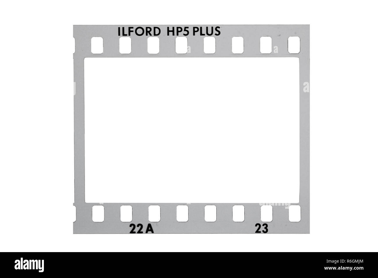 Ilford 35mm negative film frame isolated on a white background Stock Photo