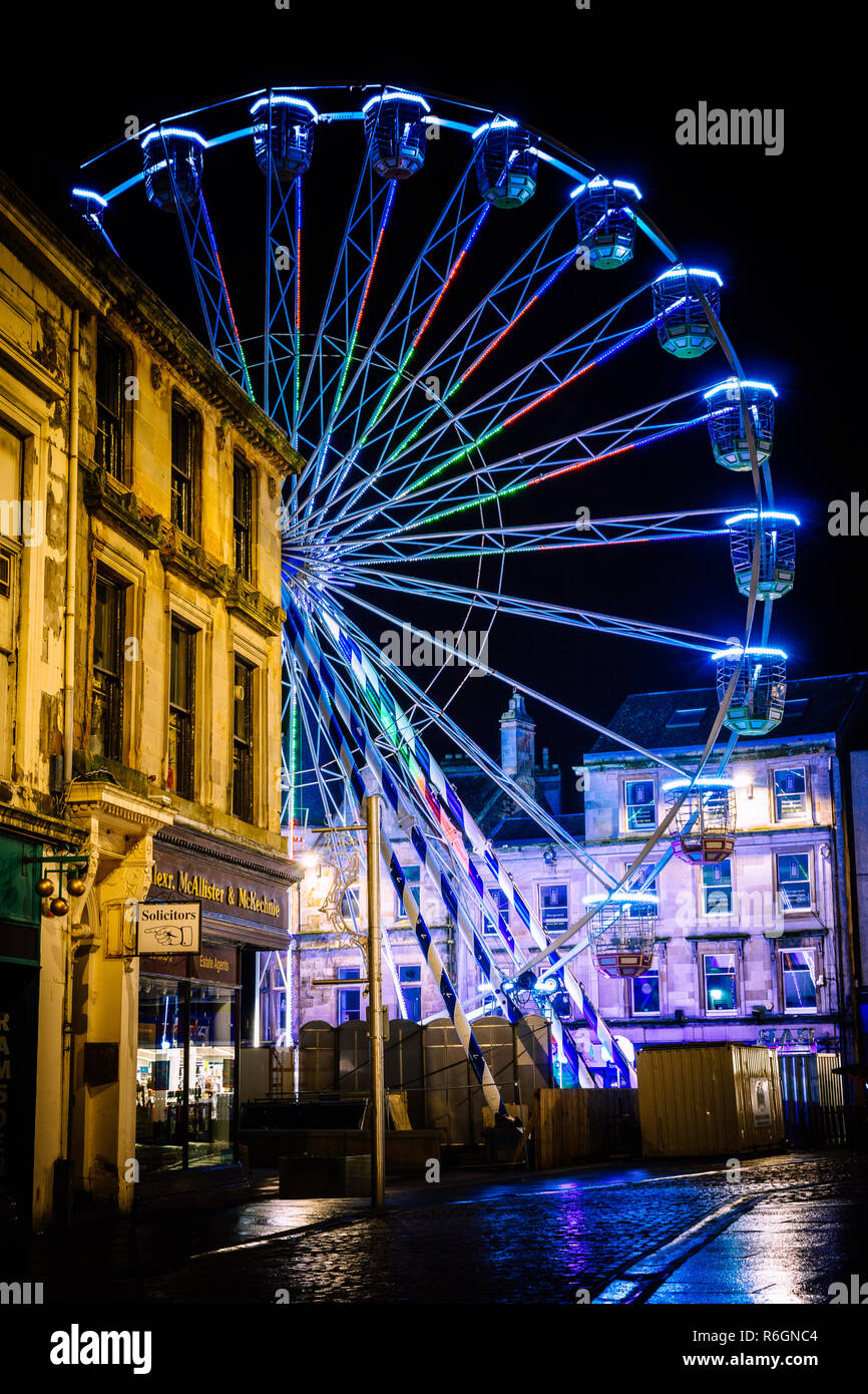 Fairground Wheel & Christmas Lights Stock Photo Alamy