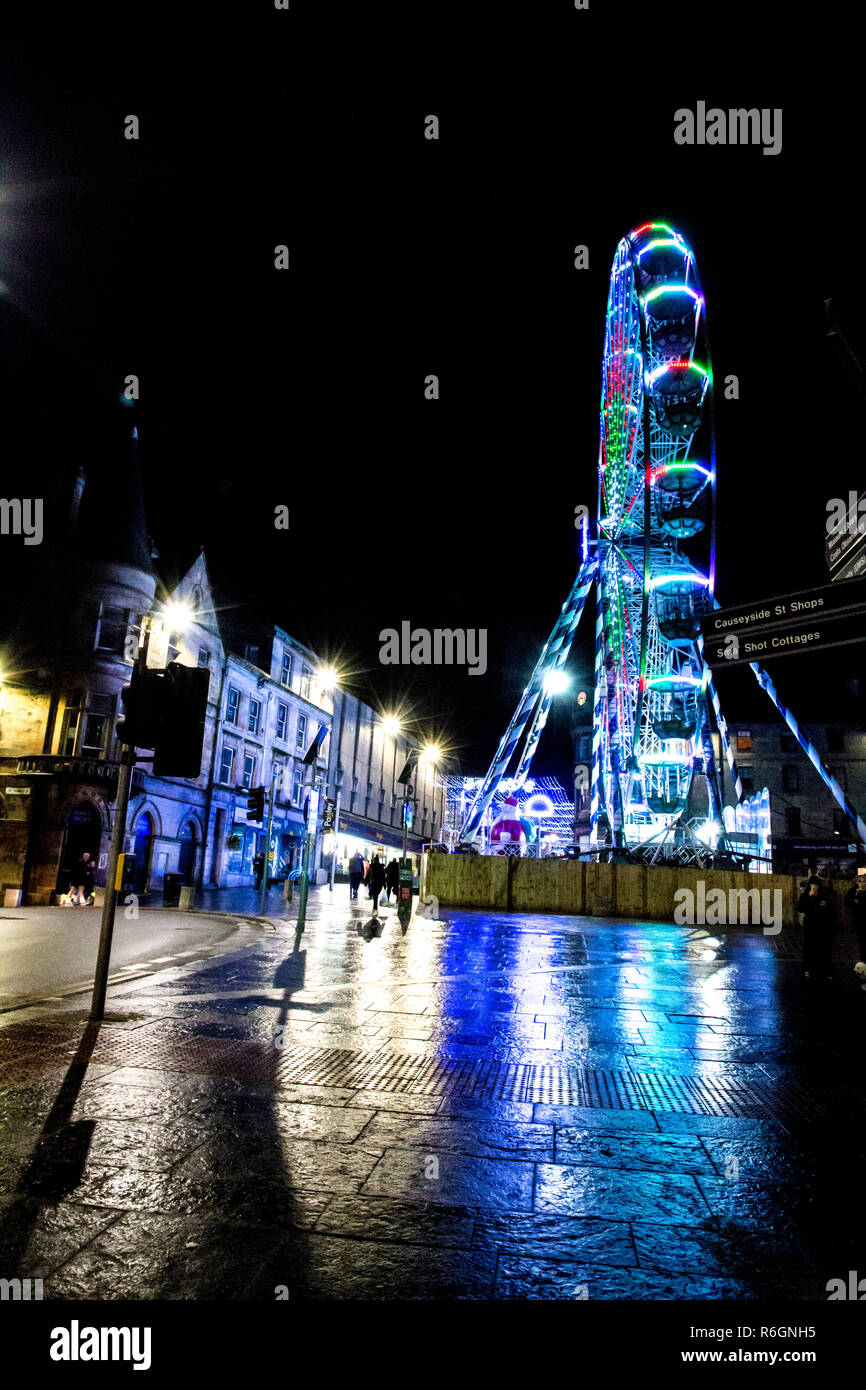 Fairground Wheel & Christmas Lights Stock Photo Alamy