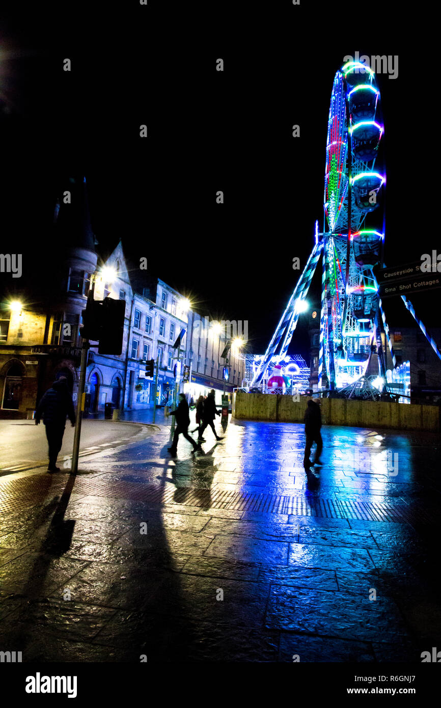 Fairground Wheel & Christmas Lights Stock Photo Alamy