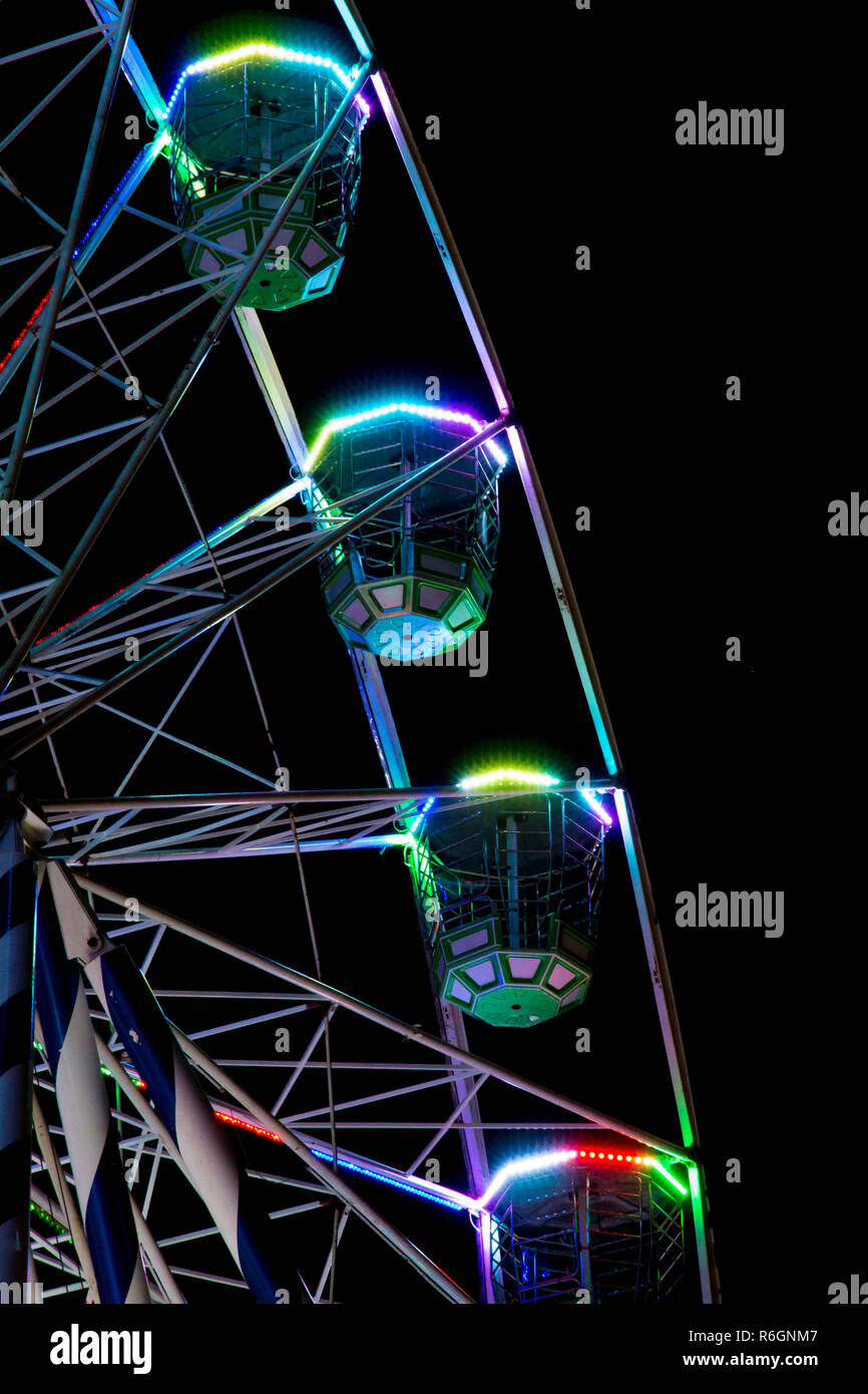 Fairground Wheel & Christmas Lights Stock Photo Alamy