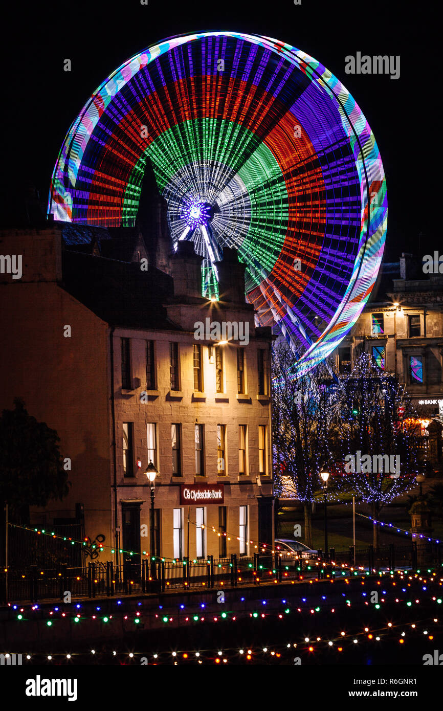Fairground Wheel & Christmas Lights Stock Photo Alamy