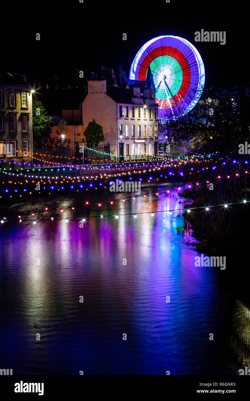 Fairground Wheel & Christmas Lights Stock Photo Alamy