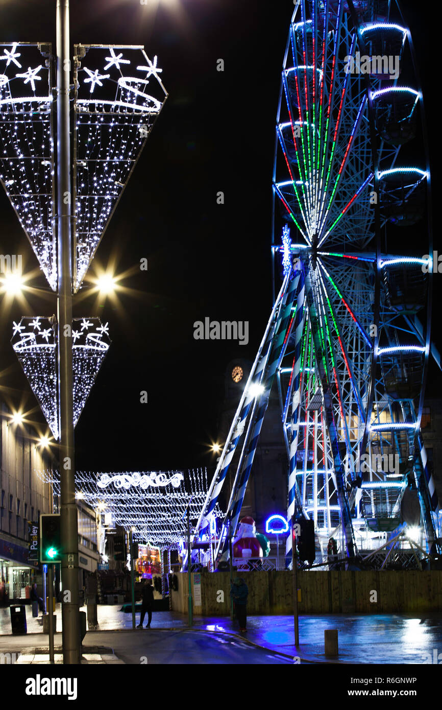 Fairground Wheel & Christmas Lights Stock Photo Alamy